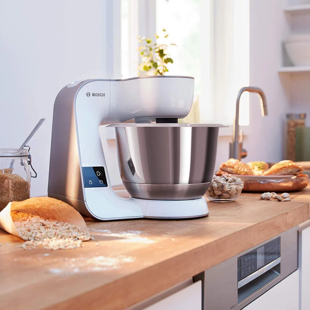 Bosch MUM5XW20 MUM 5 (champagne/weiß) Küchenmaschine, Rührschüssel, Knethaken, Flachrührer, Waage, Mixer-Aufsatz, Schneebesen – Bild 10