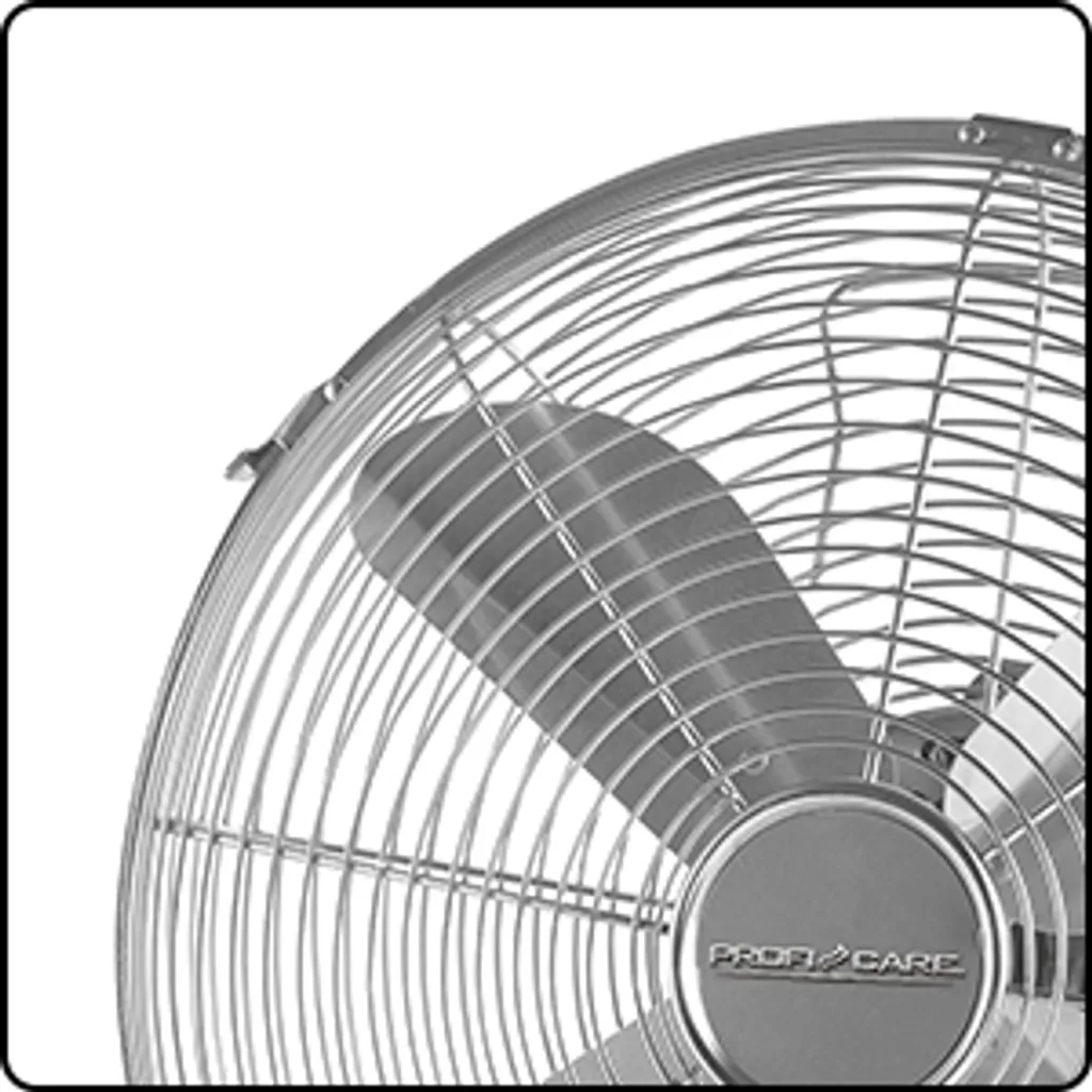 ProfiCare Tisch-Ventilator PC-VL 3062 M, Hochwertiges Metall-Gehäuse, Kleiner Lüfter Mit Verstellbarem Neigungswinkel Und Ruhigem Lauf, Metall-Chrom – Bild 8