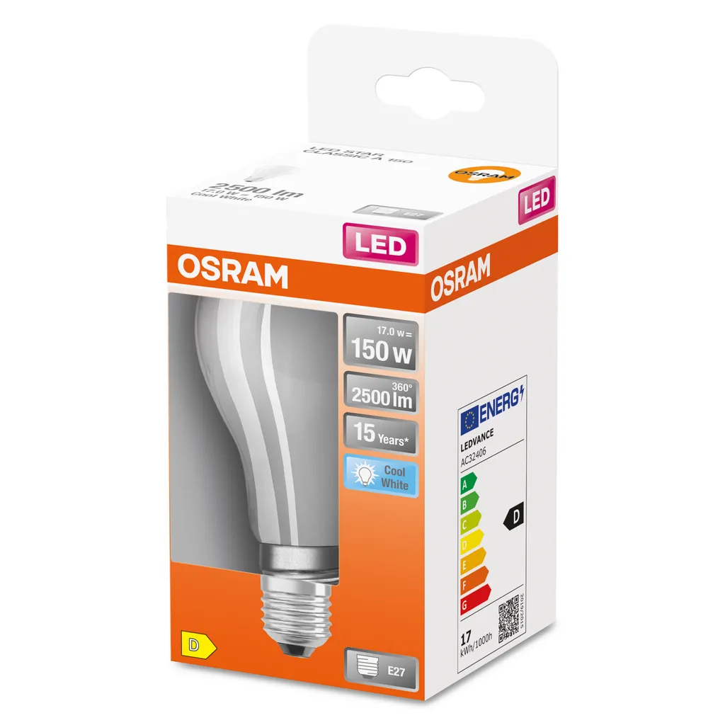 Osram LED Leuchtmittel Retrofit Cla 150 E27 16W Neutralweiß, Weiß Matt – Bild 3