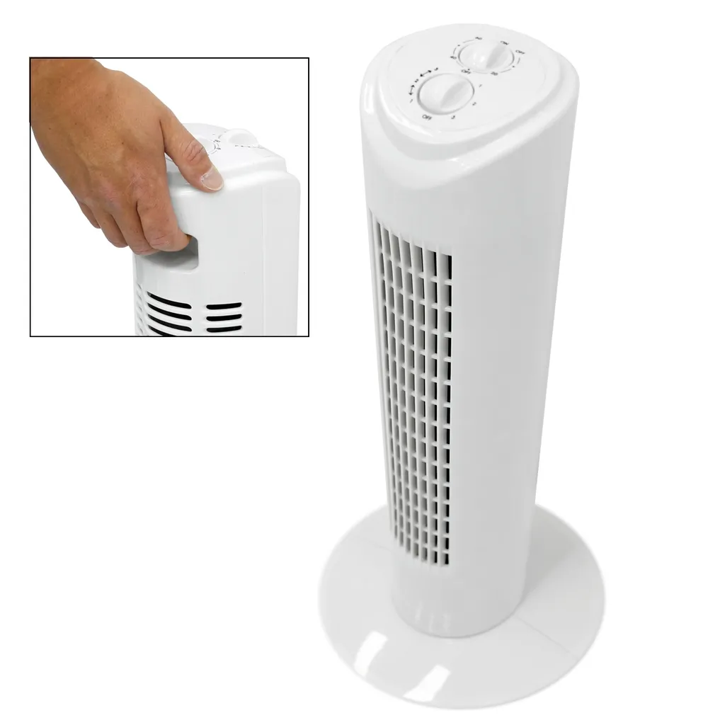 ECD Germany Türmventilator Mit 3 Geschwindigkeitsstufen - 45W - 81cm - 140° Oszillierend - Schwenkfunktion - Leise - Weiß - Timer 60 Min - Standventilator Säulenventilator Säulen Ventilator Türmlüfter – Bild 3