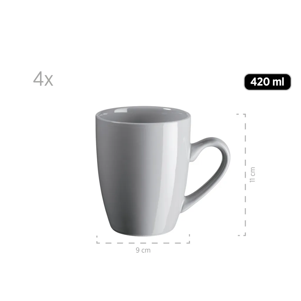 Maeser Mäser 931914 Kombiservice Pastell Selection Für 4 Personen, Steinzeug, Grau (1 Set, 16-teilig) – Bild 2