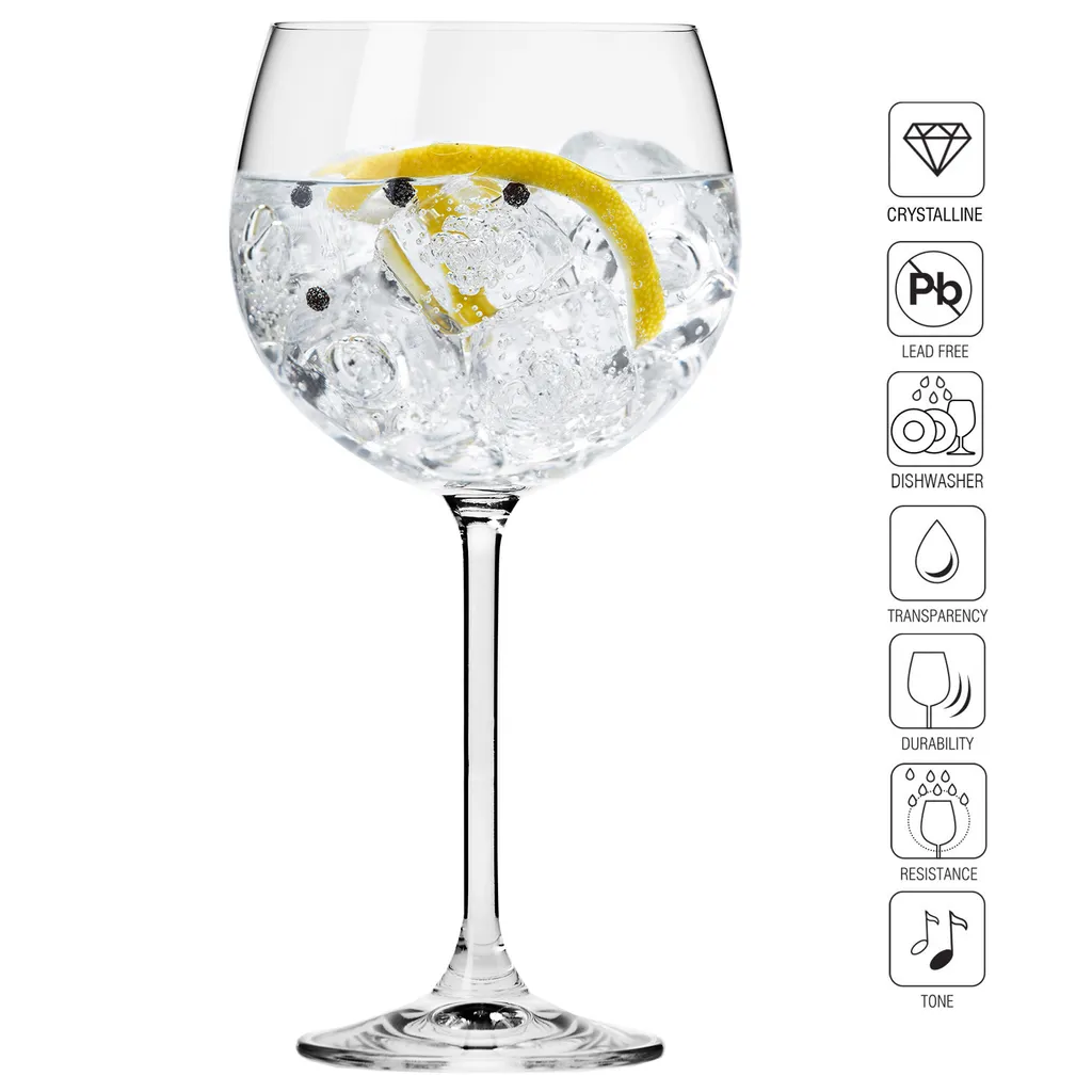 KROSNO Venezia Gin Tonic Wassergläser, 6er-Set, 480 Ml – Bild 13