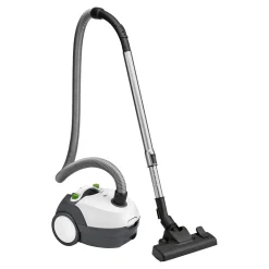 Clatronic Bodenstaubsauger Mit Beutel, Starke Leistung Gegen Staub, Tierhaare, Krümel U.a., Für Teppich- Und Hartböden, 5-Fach Mikrofiltersystem, Edelstahl-Teleskoprohr, Weiß, BS 1300