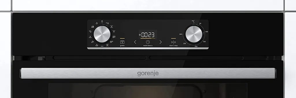 Gorenje Einbaubackofen-Set OptiBake Black Steam Pyro Set - 77L - Heißluft - Pyrolyse-Reinigung - ExtraSteam - GentleClose - AirFry - Pizzamode 300°C - PerfectGrill - Induktions-Kochfeld Mit BridgeZone – Bild 7