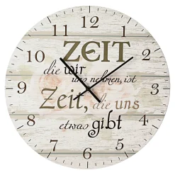 CEPEWA ´Zeit Die Wir..´ Wanduhr "Sprüche" Ø45 Cm Wohnzimmer
