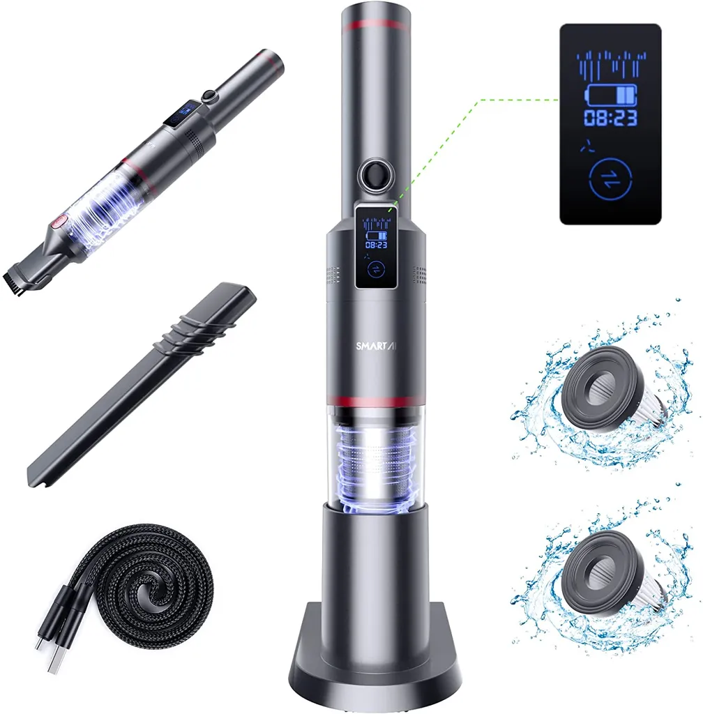 360 SmartAI H5 Handstaubsauger 15000PA Autostaubsauger Vacuum Cleaner Mini Handheld Beutellos Kabellos Leistungsstarker Zyklon-Sauger Für Haus Und Auto Mit Doppeltem Verwendungszweck – Bild 8