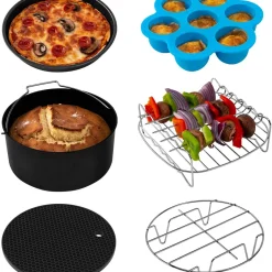 Cosori Heißluftfritteusen Zubehör 6er Set Für 5.5 L Modelle, Geeignet Auch Für Alle Anderen Marken