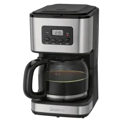 Clatronic KA 3642 Kaffeefiltermaschine Für 12-14 Tassen 1,5 L, Programmierbare 24-Stunden LCD-Digital-Zeitschaltuhr, Edelstahlfront