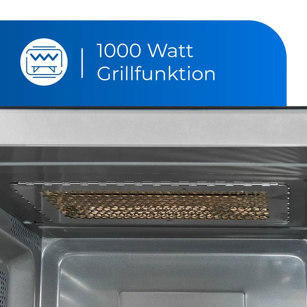 Exquisit Mikrowelle MW8023-F-240DIG Schwarz | 750 Watt | 1000 Watt Grill | Timer | Auftaufunktion – Bild 5