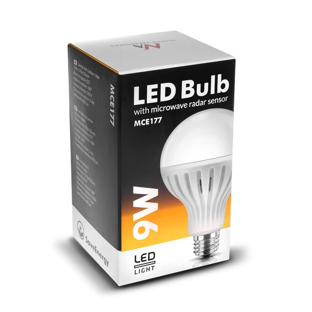 Maclean Energy LED Lampe Birne Mit Bewegungsmelder E27 9 W Warmweiß – Bild 3