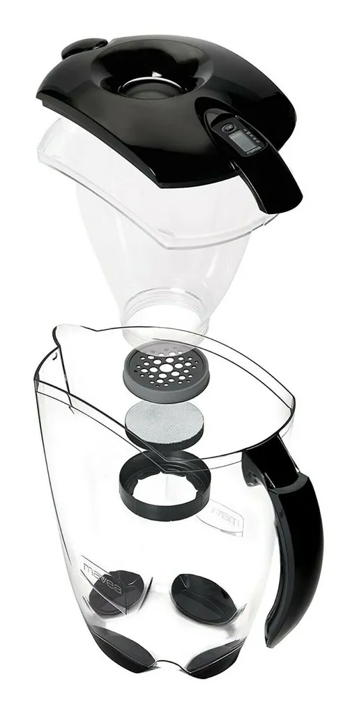 MAVEA Wasserfilter Pitcher 2,4 Liter Inkl.1 X Filter MicroDisc Kunststoff – Weiß / Schwarz