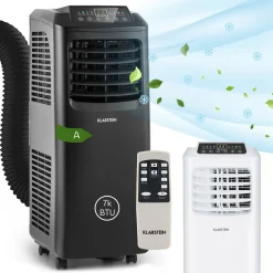Klarstein Mobile Klimaanlage Mit Abluftschlauch - Ventilator Luftentfeuchter Nachtmodus Funktion - 7.000 BTU 21-34 M² - Mobiles Klimagerät Mit Fernbedienung - Air Conditioner Mobil - Schwarz