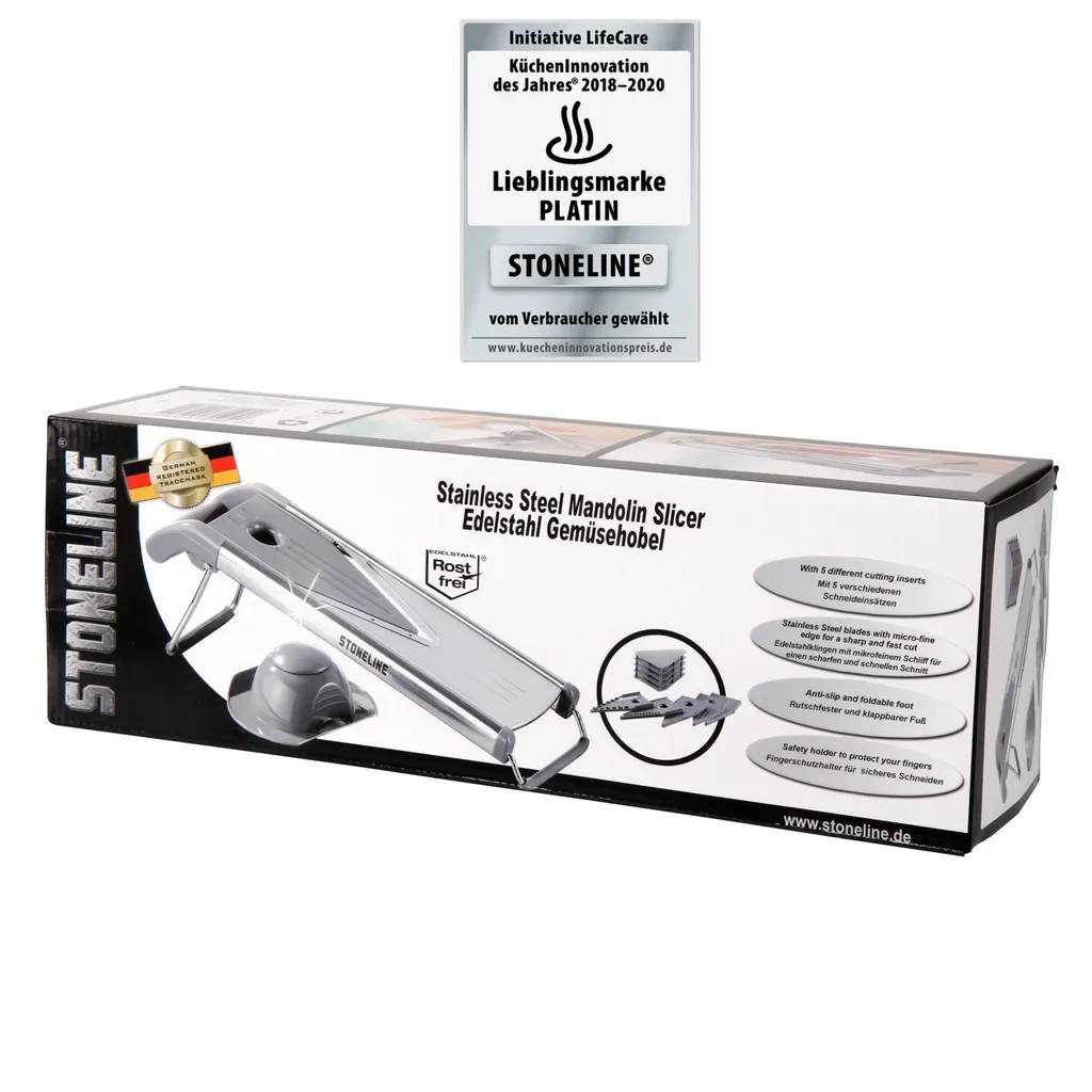 Stoneline Edelstahl Gemüsehobel Mit 5 Schneideinsätzen – Bild 12