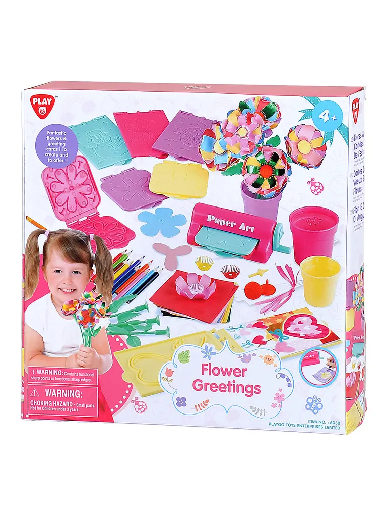 Playgo Spielwaren Paper Art - Blumen Grüße Papier-Bastelsets Basteln & Kreativitätsspielzeug Spielzeugknaller