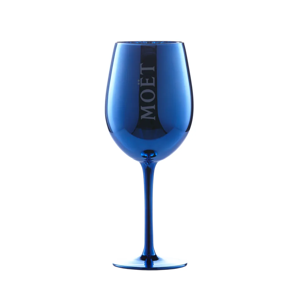 Moet & Chandon 1 Imperial Champagner Glas Blue (Echtglas) Blau