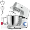 Homlee Küchenmaschine,Mit Knet- Und RüHrfunktion Leistungsstarke 1800W Küchenmaschine Mit GroßEr 7.2 Liter EdelstahlschüSse Inkl. RüHraufsatz, Knethaken & Schneebesen,Spritzschu
