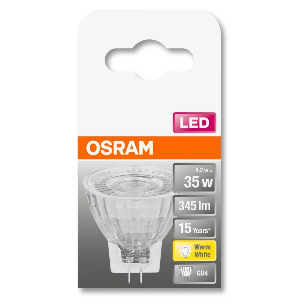 Osram LED Reflektor Star MR11 12V 35 GU4 4,2W Warmweiß, Klar – Bild 6
