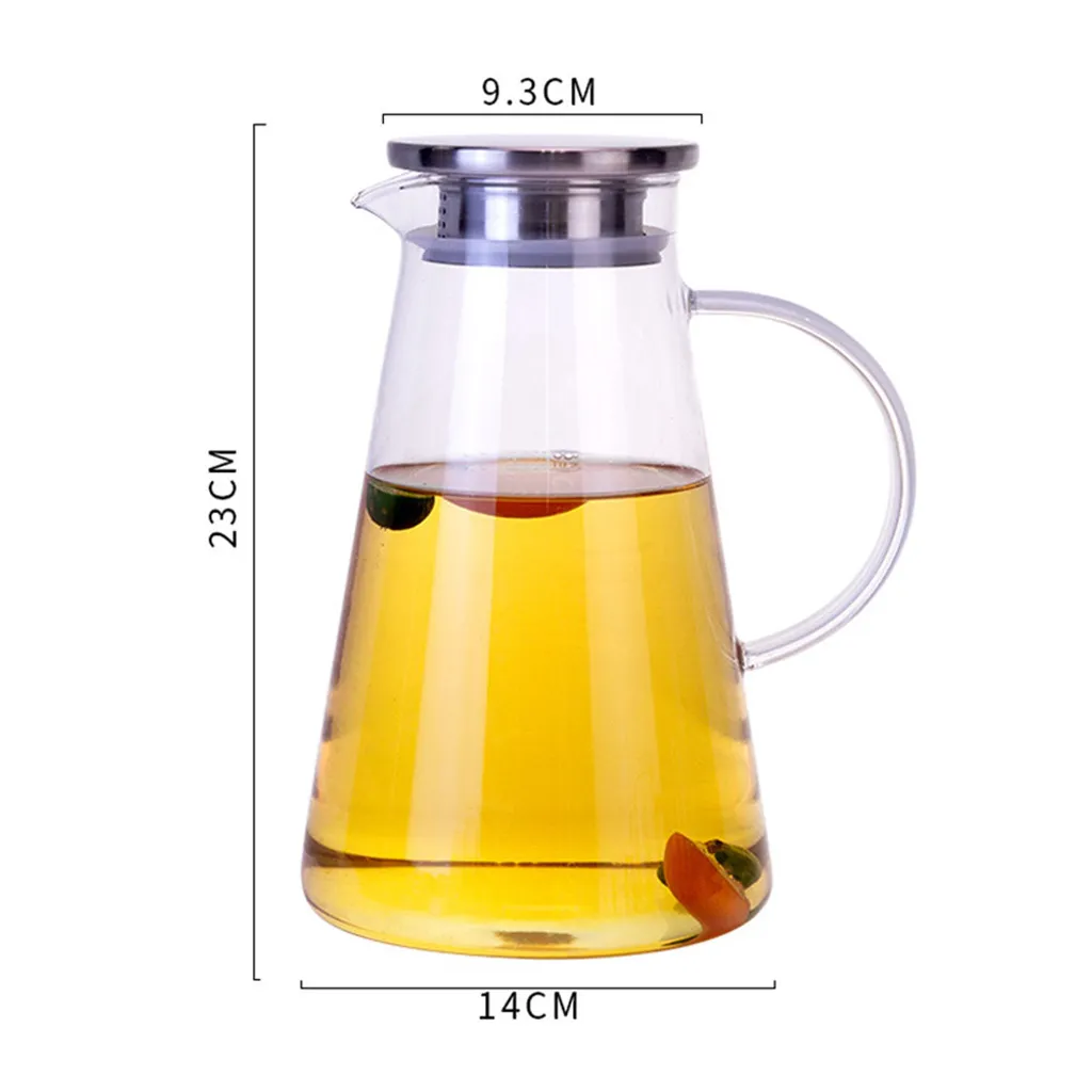 Mmgoqqt Glas Wasserflasche 2 Liter Glas Wasserflasche Borosilikatglas Wasserflasche Glas Wasserflasche Mit Deckel Wasserkocher Glas Wasserkocher Eistee Wasserkocher Edelstahl Deckel – Bild 2