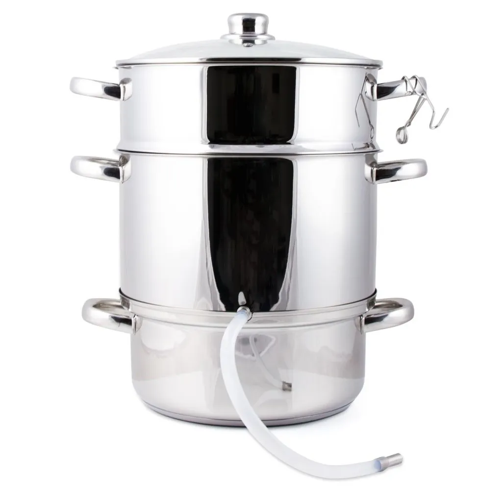 Grafner® XXL Edelstahl Dampfentsafter 8 Liter Mit Schlauch + Klemme Fruchtentsafter – Bild 4