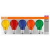 OSRAM 5er Set Farbige LED Leuchtmittel - E27 - 2,5W - Tropfenform - EEK A+