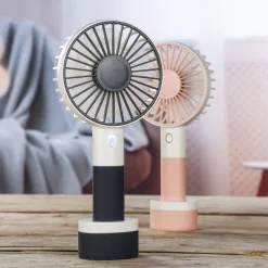 Haushalt International Tragbarer Handventilator - Standfuss - Akku - USB - H: 22cm - Anthrazit