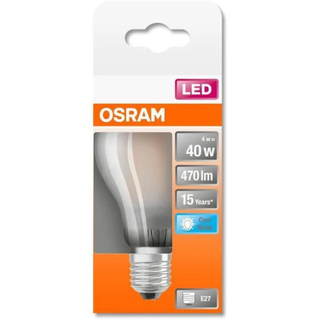 Osram LED Filament Leuchtmittel Birnenform 4W = 40W E27 Matt 470lm FS 840 Neutralweiß 4000K – Bild 3