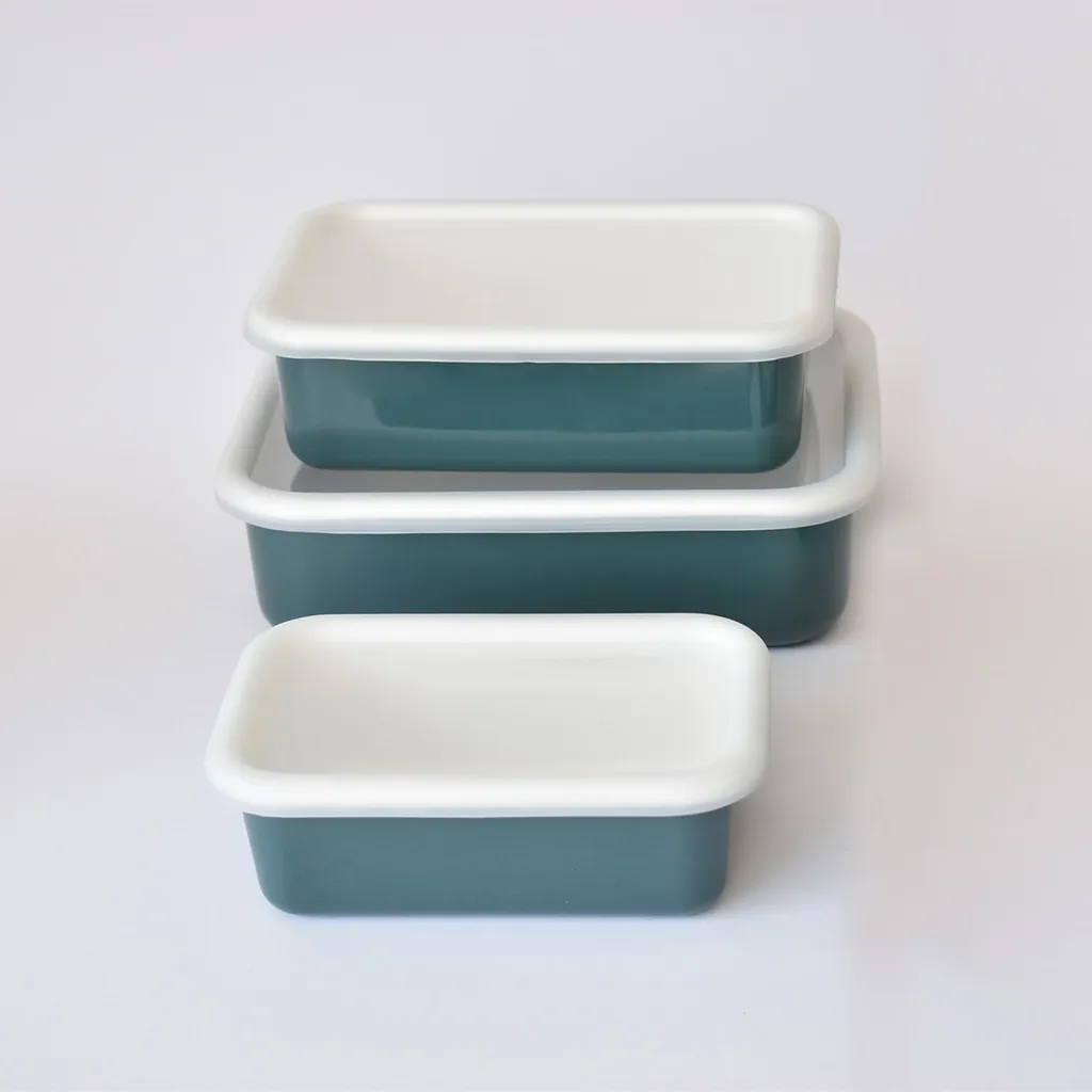 HoneyWare Frischhaltedose Color Line L 1,35l Flach Petrol Emaille – Bild 3