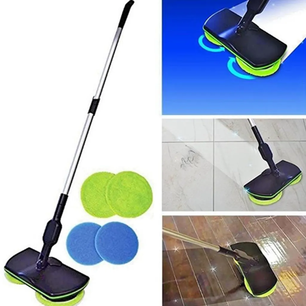 Jefety 5 In 1 Floating Mop,Kabellos Rotierender Reinigungsmopp,Saugfähige Wischmops,Wiederaufladbarer,Mit Zwei Spinnköpfen,Sechs Mikrofaser-Pads Wischmops – Bild 5