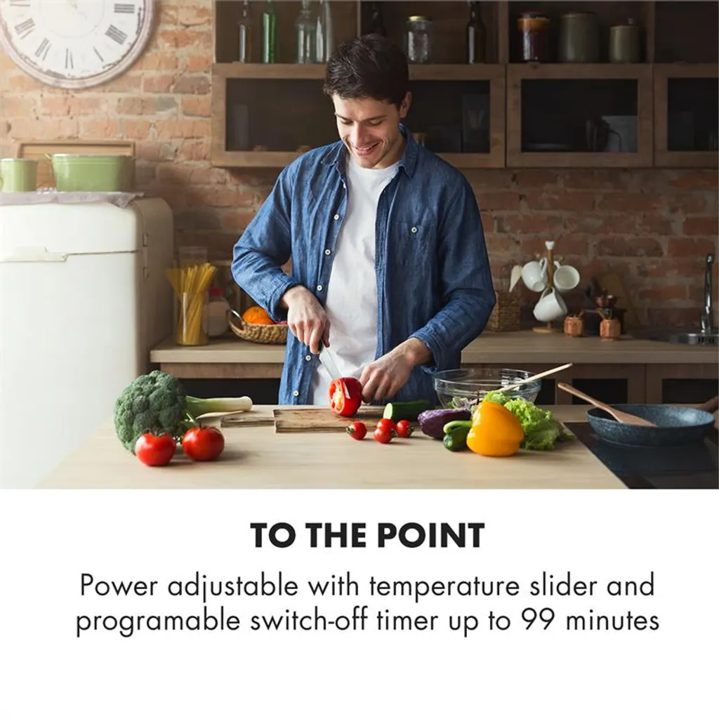 Klarstein Delicatessa Slim Domino Induktionskochfeld 3500W Timer Schwarz – Bild 2