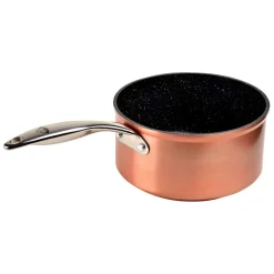 ISL GmbH Excellence Cuivre Ø16 Cm By Kitchen Pro - Stielkasserolle 16cm Ohne Deckel, Kochtopf Klein 1,5 Liter, Aus Kupfer Und Rostfreiem Edelstahl - Induktion