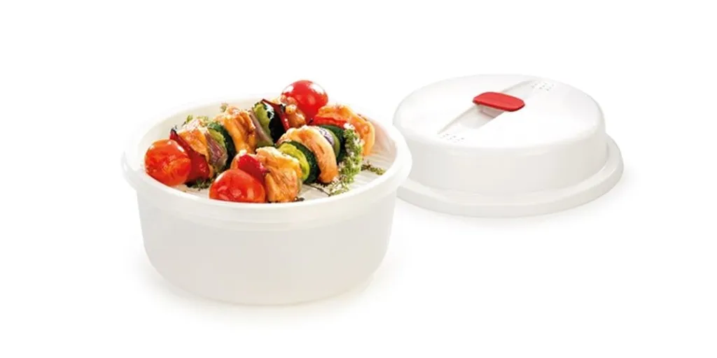 Tescoma DAMPFKOCHER Kunststoff Mikrowelle Kartoffeldämpfer Dampfkochtopf Ø 8,5 Cm