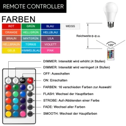 GGM Moebel International PIA | Glühbirne | LED | E27 | Farbwechsel | Glühlampe Birne Lampe | Glühlampe Birne Lampe