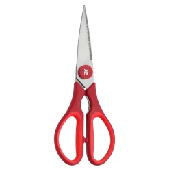 WMF Touch Küchenschere 21 Cm, Haushaltsschere Mit Sägeschliff, Cromargan Edelstahl Kunststoffgriff, Rot