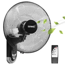 Duronic FN55 Wandventilator 60W - Durchmesser: 40 Cm Timer Und Fernbedienung 3 Geschwindigkeiten - Kompakter Und Leiser Ventilator Für Zuhause Und Büro