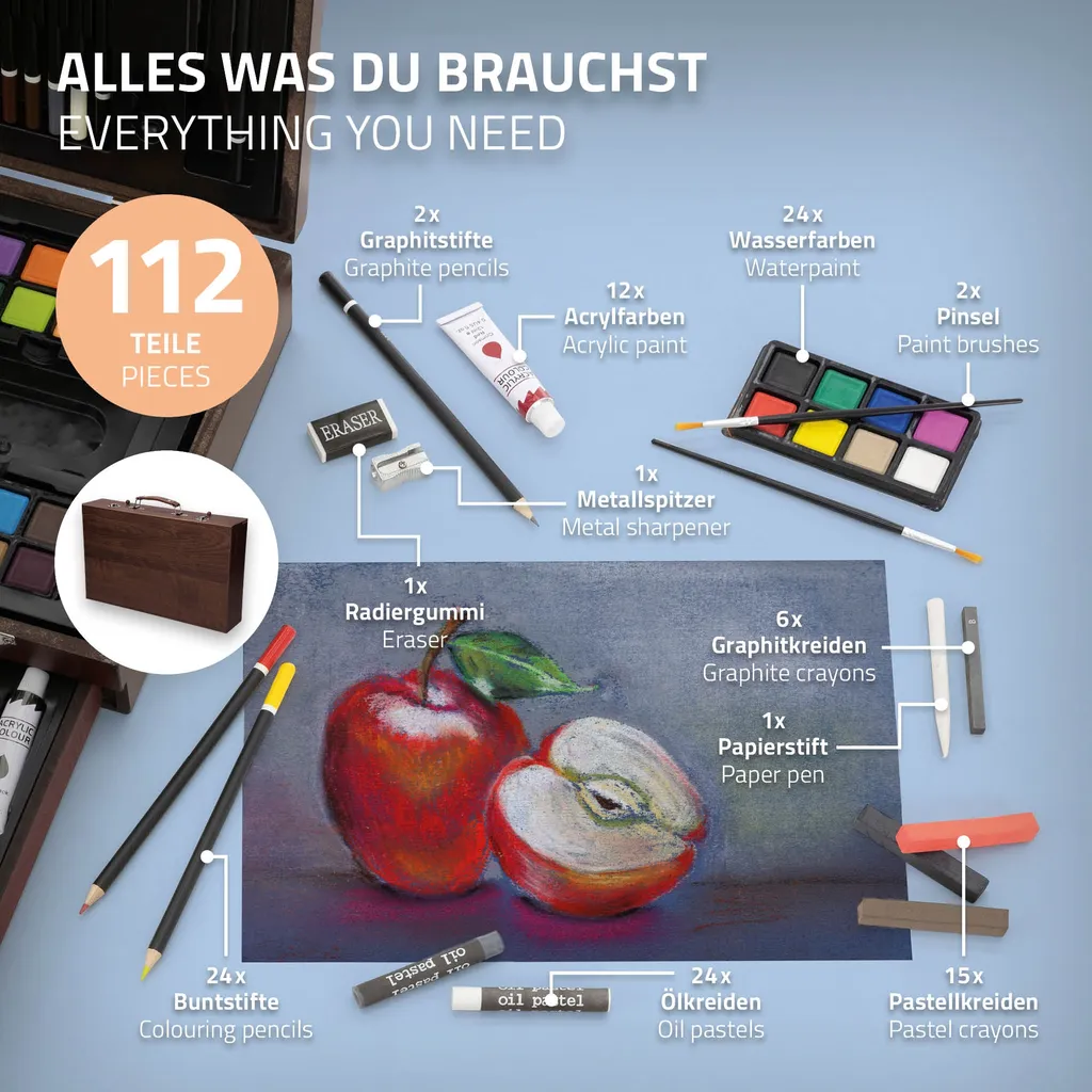 Artist 112-tlg. Malerei-Set In Holzbox – Bild 4