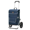 Andersen Shopper Royal Alu Klappbar Mit 3-Speichenrad Ø 25cm Und 51 Liter Tasche Tamo Blau Mit Kühlfach