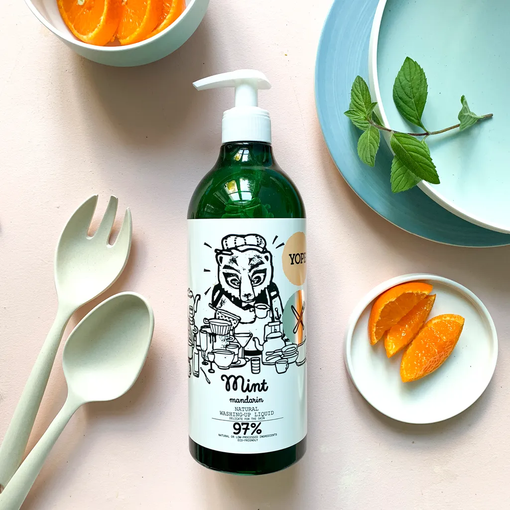 YOPE Spülmittel Küche Natürliche Geschirrspülmittel Minze Und Mandarine 97% 750ml – Bild 2