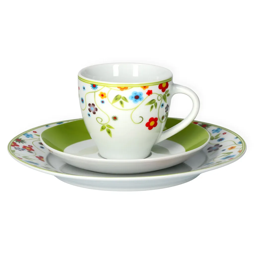 Van-Well Van Well Kaffeeservice 18-tlg. Für 6 Personen Serie Vario Porzellan - Farbe Wählbar, Farbe:flowers