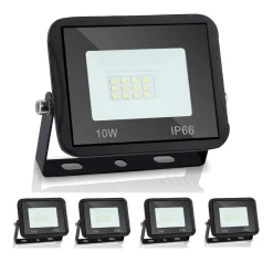 Lospitch 5X LED Fluter Flutlicht Strahler 10W Scheinwerfer Baustrahler Außen Lampe IP65 Kaltweiß