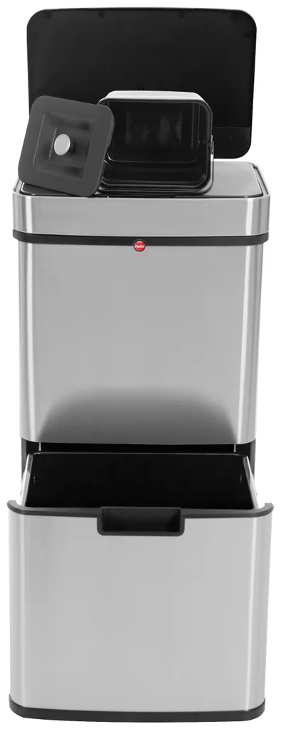 Tret-Abfalltrenner, Hailo Öko Vario XL, 25 Liter, Edelstahl Anti-Fingerprint – Bild 2