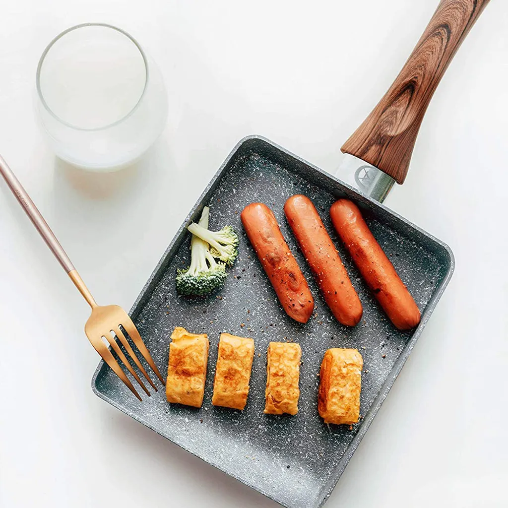 Mmgoqqt Pfanne Japanische Omelettpfanne Aluminium Kleine Bratpfanne Küche Antihaftpfannkuchen Omelettpfanne (1 Stück) – Bild 6