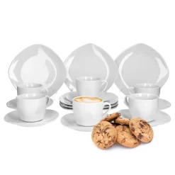 Van-Well Kaffeeservice Lilli 36tlg. Porzellan Weiß Für 12 Personen