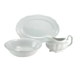 Creatable Porzellanhaus CreaTable 16029 Serviergeschirr Maria Theresia Für 1 Personen, Porzellan, Weiß (1 Set, 3-teilig)