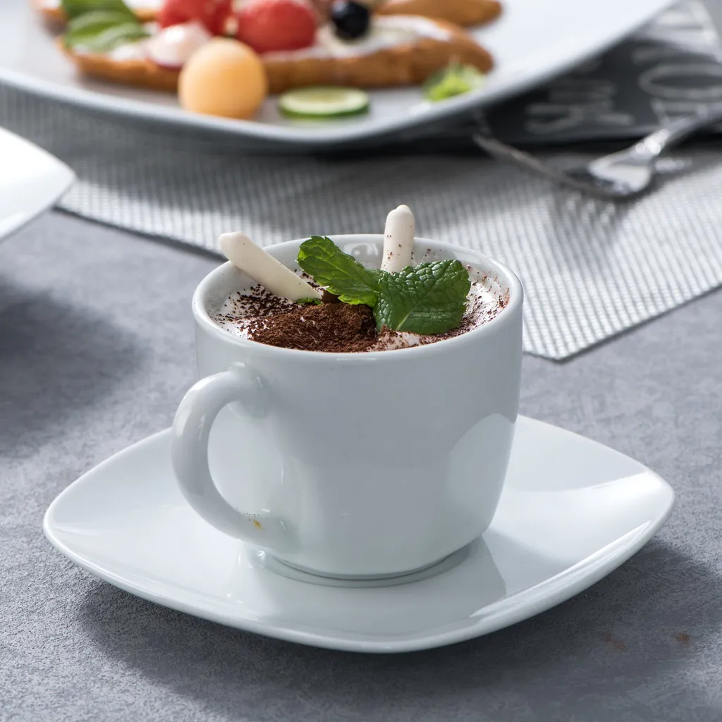 Malacasa Serie Julia, Tafelservice 60-teilig Kombiservice Porzellan Geschirrset Mit Kaffeetassen, Unterteller, Kuchenteller, Suppenteller Und Flachteller, Kaffeeservice Für 12 Personen – Bild 4