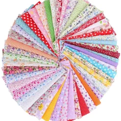 Jormftte 50 Stück Je Ca. 25 X 25 Cm Baumwollstoff Meterware Stoffe Stoffreste Stoffpaket Für Patchwork 100% Baumwolle DIY Baumwollstoff Baumwolltuch Mit Vielfältiges Muster Zum Nähen