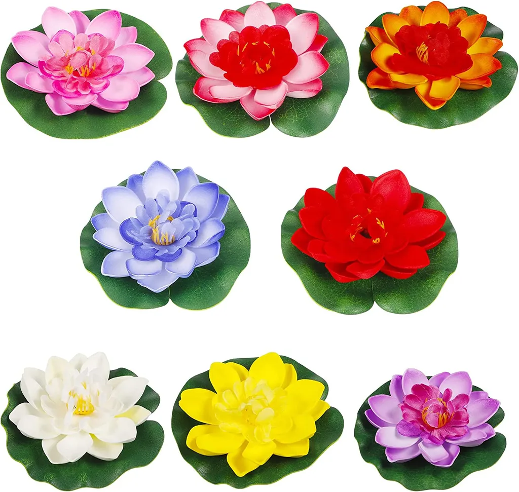 PerfektLeben Stück Schwimmende Seerosen Schwimmende Blumen Künstliche Schwimmende Blumen Für Gartenteichdekoration, Aquarien, Schwimmende Dekorationen Für Schwimmbäder