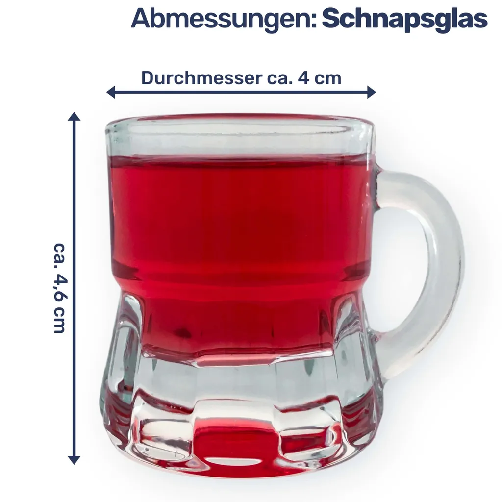 Gravidus Schnapsglas Schnapsgläser Schnaps Stamper Kurze Glas Mit Henkel 2cl 12,24,48 Stk, Menge:48 – Bild 7
