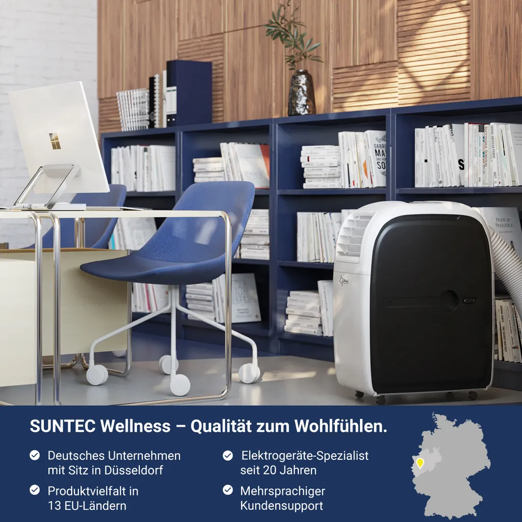 SUNTEC Mobiles Lokales Klimagerät Transform 10.500 Eco R290 | Für Räume Bis 46 M2 | Inkl. Abluftschlauch | Kühler Und Entfeuchter Mit ökologischem Kühlmittel R290 | 10.500 BTU/h – Bild 8