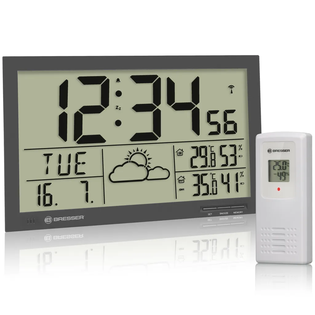 Bresser Wetterstation MyTime Jumbo 37 Cm Grau 2-teilig – Bild 3
