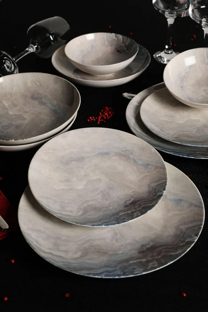 Hermia Concept, Erika,(24 Stücke), Abendessen , Mehrfarbig, 100% Porzellan